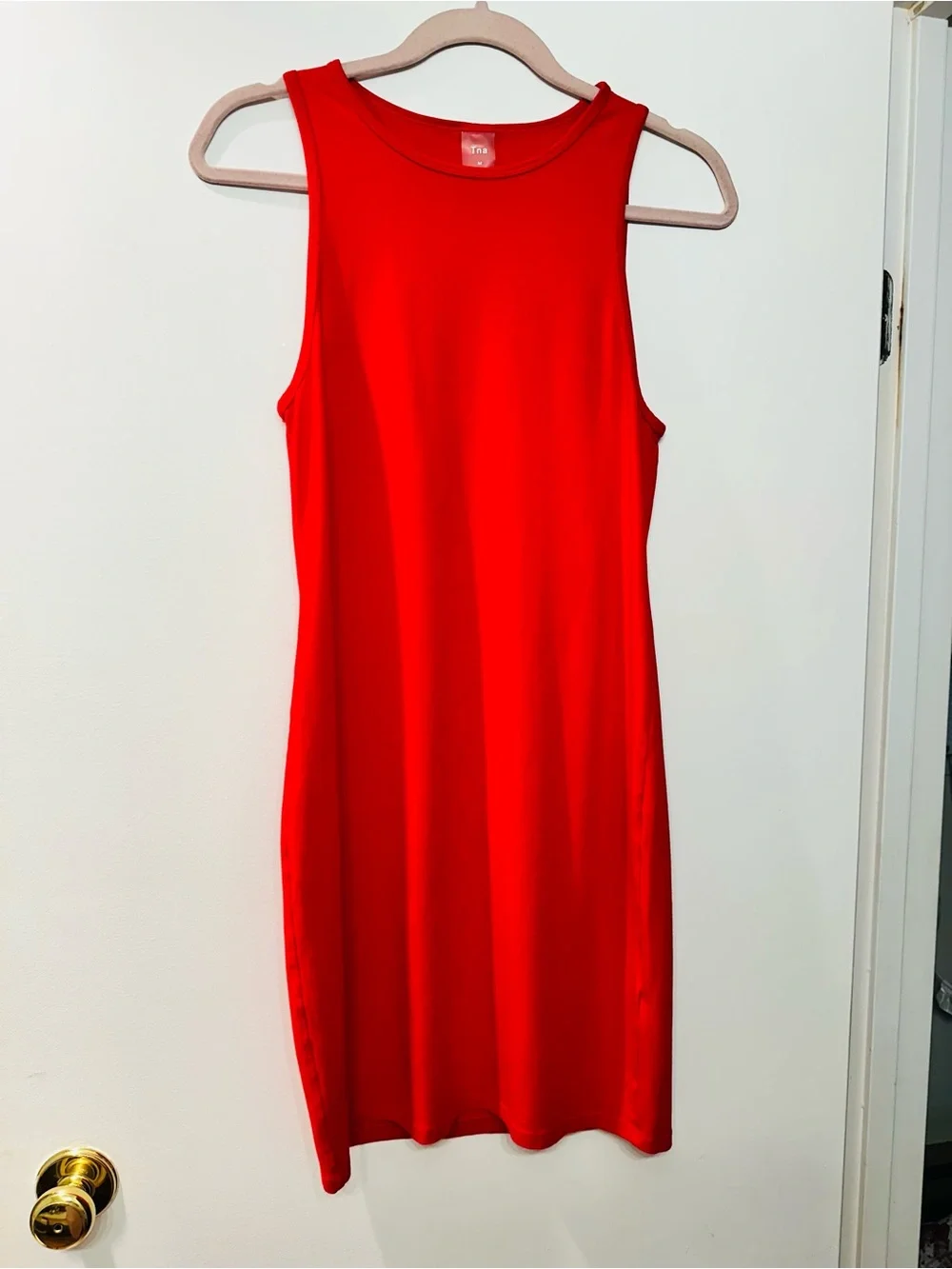 Aritzia TNA Seamless Body Kaplan Red Bodycon Mini Dress M - Picture 5 of 7